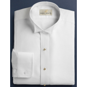 Neil Allyn White Pique Wing Collar Tuxedo Shirt